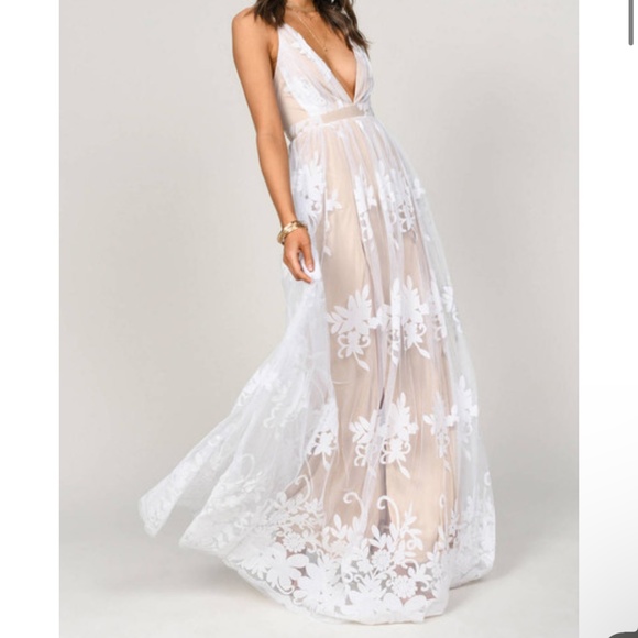 lace boho dress wedding Plunging Neck Boho Lace Mermaid Wedding Dress
